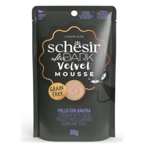 Schesir AFTER DARK VELVET для кошек (курица, утка), 80 гр срок до 19.12.2025