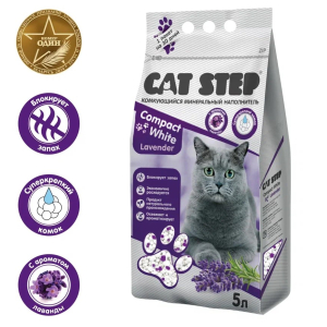 Cat Step Наполнитель минеральный комкующийся для кошачьих туалетов, 5л