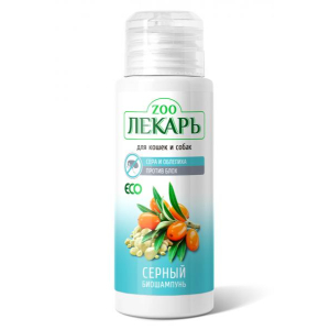 ЭКО ZOOЛЕКАРЬ Биошампунь "Серный" с облепихой для кошек и собак против блох