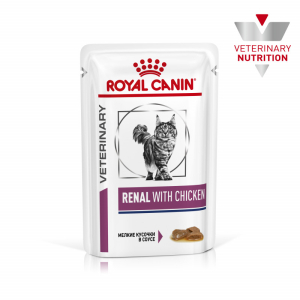 Royal Canin Renal Feline Корм диетический для взрослых кошек, для поддержания функции почек (курица в соусе), 85г