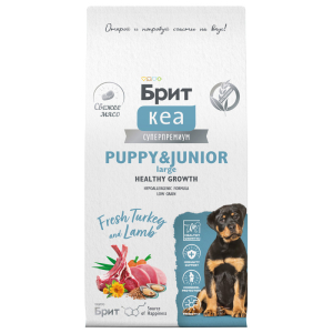 Брит Кеа Puppy&Junior Large Healthy Growth сухой корм для щенков и молодых собак крупных пород (индейка, ягненок) 3 кг