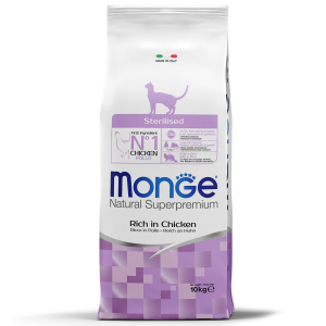 Сухой корм Monge Cat Daily Line Sterilised корм для стерилизованных кошек, из курицы