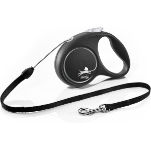 Рулетка Flexi Black Design cord S поводок-рулетка для собак, черная 5 м, до 12 кг