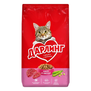Дарлинг Корм сухой для кошек (мясо, овощи), 15кг