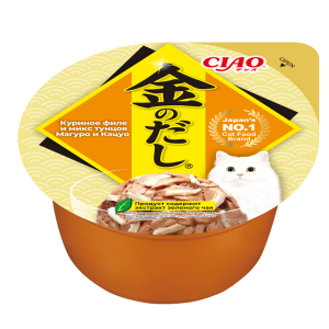 INABA Kinnodashi cup консерва для кошек куриное филе, микс тунцов 70 гр