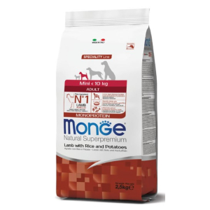 Monge Dog Speciality Adult Mini  для взрослых собак мелких пород (Ягненок, рис, картофель), 800гр