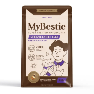 MyBestie Sterilized сухой корм для кошек (курица) 1,5кг
