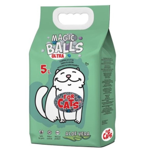 Наполнитель FOR CATS MAGIC BALLS Ultra комкующийся с ароматом алоэ вера, 5л