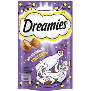 Лакомство Dreamies для взрослых кошек с добавлением молока, 60г