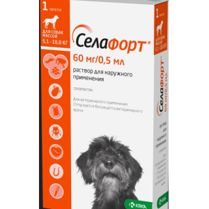 Селафорт Капли противопаразитные для собак от 5,1 до 10кг, 1 пип