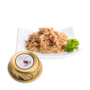 NUEVO консервы для кошек с филе индейки, тунцом, кошачьеймятой и льняным маслом 85гр