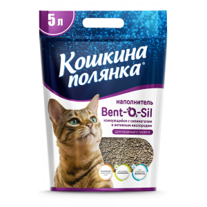 Кошкина Полянка Bent-O2-Sil Наполнитель впитывающий для кошачьего туалета, 5л