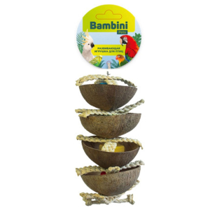 Bambini Pets игрушка для средних и крупных попугаев "Четыре кокоса" 26 см