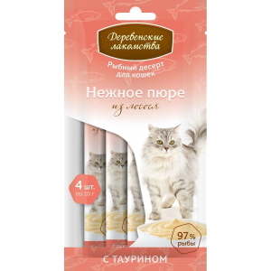 Деревенские лакомства для кошек Нежное пюре из лосося 40 гр