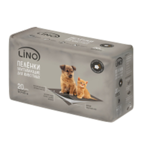 LINO Пеленки впитывающие одноразовые для домашних животных,60х60см (20шт)