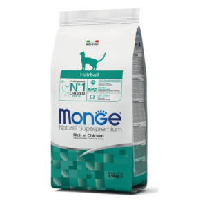 Monge Cat Daily Line Hairball сухой корм для кошек взрослых, для выведения шерсти, из курицы,1,5кг