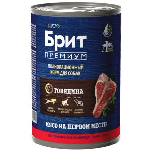 БРИТ Премиум консервы для собак всех пород говядина 410гр