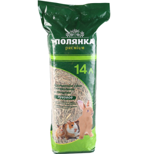 0282 Сено луговое ПОЛЯНКА ПРЕМИУМ пакет, 14л