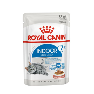 Royal Canin Indoor Sterilized 7+ Корм консервированный для стареющих кошек, постоянно живущих в помещении,соус, 85г