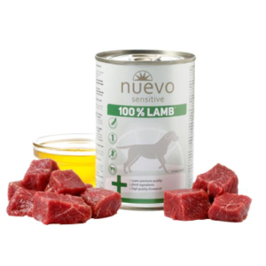Nuevo Консервы для взрослых собак с чувствительным пищеварением (100% ягненок), 400г