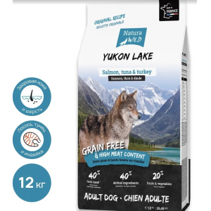 Natura Wild Yukon Lake для взрослых собак всех пород (Лосось, тунец, индейка), 12 кг