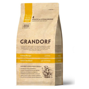 Grandorf Probiotics Adult Sterilized сухой корм для стерилизованных кошек (4 вида мяса) 8кг