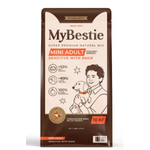 MyBestie Мини Эдалт Сенситив сухой корм для собак мелких пород с мясом утки ,10кг