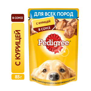 Pedigree Корм консервированный для собак (курица в соусе), 85г