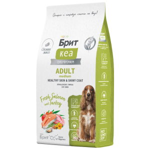 Брит Кеа Dog Adult Medium Healthy Skin & Shiny Coat сухой корм для собак средних пород (лосось, индейка) 3кг
