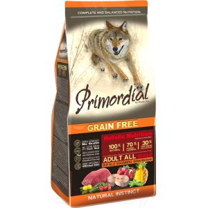 Primordial Dog Adult Buffalo&Mackerel сухой корм для собак всех пород (буйвол, скумбрия) 12кг