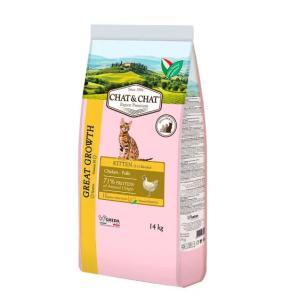 Chat&Chat Kitten сухой корм для котят с цыпленком - 14 кг
