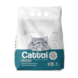 Cattoi Premium Наполнитель минеральный комкующийся,3кг