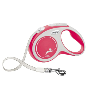 Flexi рулетка NEW LINE Comfort XS (до 12 кг),лента,3 м, серый/красный