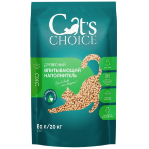 Древесный впитывающий Наполнитель Cat's choice 80л (20кг)