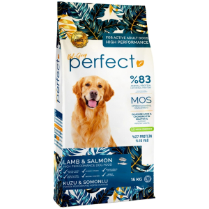 Perfect Pet Foods корм для взрослых собак всех пород с Ягненком и Лососем 15кг