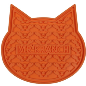 Лизательный коврик Mr.Kranch для медленного поедания силиконовый 12*12 см, оранжевый