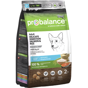 ProBalance Delicate Digestion сухой корм для собак с чувствительным пищеварением, лосось и рис, 2кг