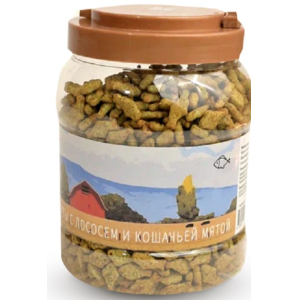 NORD FARM  лакомство для кошек  Бисквиты с лососем и кошачьей мятой ,700г