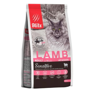 BLITZ ADULT CATS LAMB сухой корм для взрослых  кошек с Ягненком, 0.4 кг