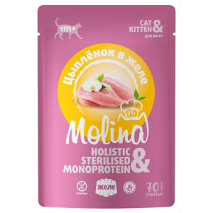Molina влажный корм для котят (цыпленок в желе) 70гр