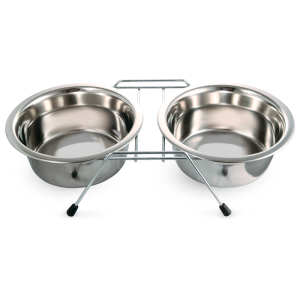 Triol Миска металлическая на подставке для питомца, 2х0,8л