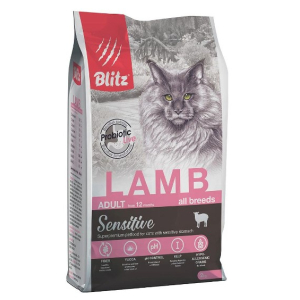 BLITZ ADULT CATS LAMB сухой корм для взрослых  кошек с Ягненком, 2кг