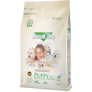 Bonacibo Puppy Lamb & Rice для щенков всех пород (ягненок, рис), 3кг срок до 15.11.2025