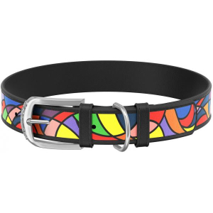 Collar Waudog Ошейник для собак (рисунок витраж, черный)