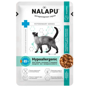 Nalapu Hypoallergenic влажный корм для кошек склонных к пищевой аллергии 77гр