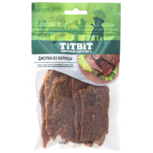 Titbit Меню от Шефа Лакомство для собак (джерки мясные из курицы), 70г
