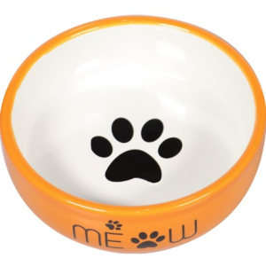 Миска Mr.Kranch керамическая для кошек MEOW 380 мл, оранжевая