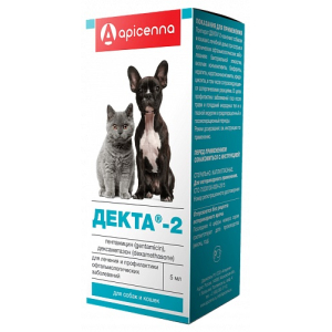 Api-San Декта-2 капли для лечения заболеваний глаз у кошек и собак, 5мл