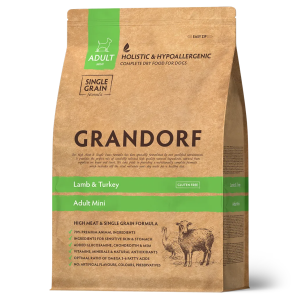 Grandorf Adult Mini низкозерновой сухой корм для собак мини пород (ягненок, индейка) 8кг