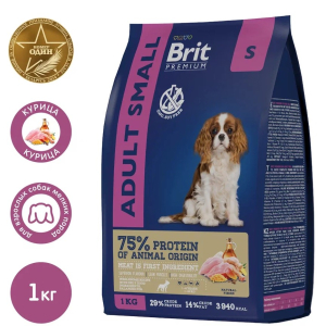 Brit Premium Корм сухой для собак мелких пород (курица), 1кг